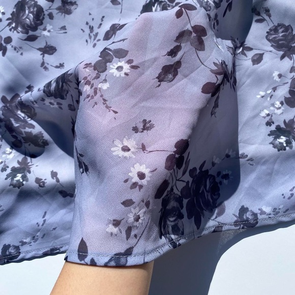 Vintage Rũby grey floral print sheer strap dress Women's size Small - Picture 3 of 7